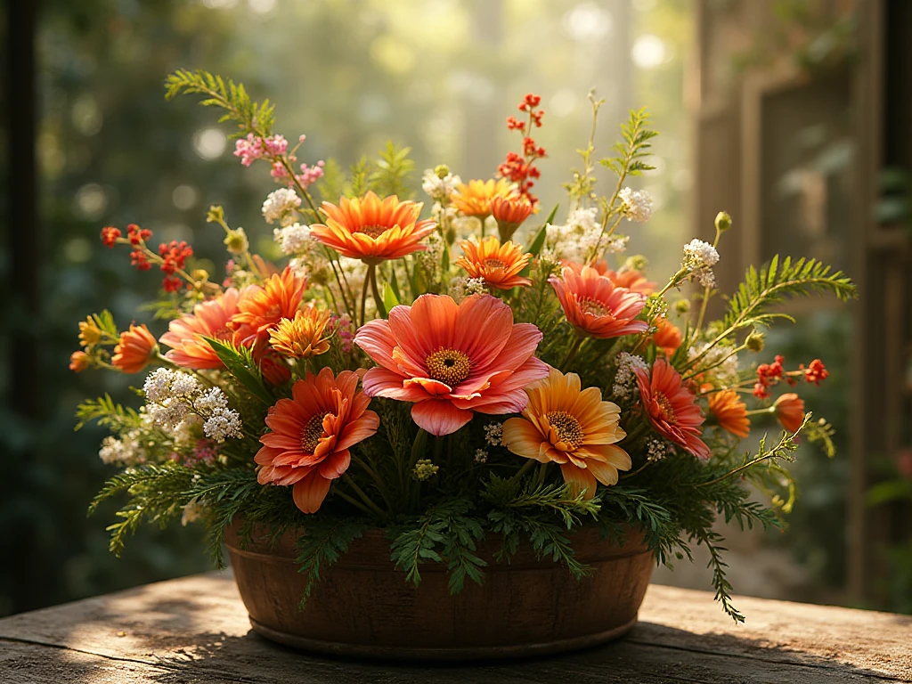 Seasonal garden-inspired arrangement